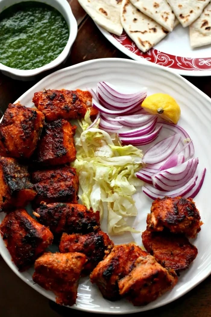 Tandoori platter prepared for catering at Om Cuisine of India
